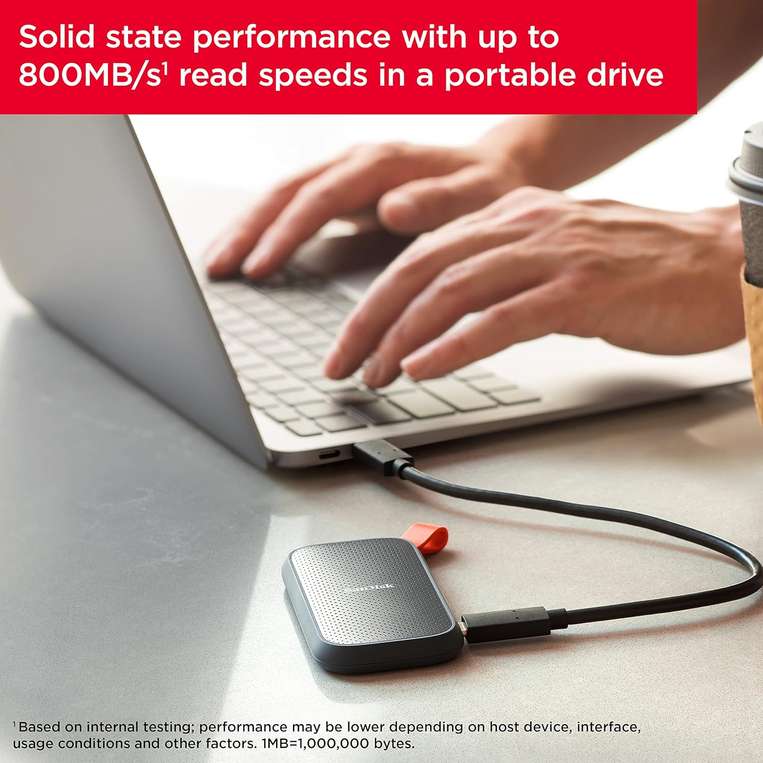 سانديسك SSD محمول 2 تيرابايت بسرعة 800 ميجابايت/ثانية سانديسك SSD محمول 2 تيرابايت بسرعة 800 ميجابايت/ثانية